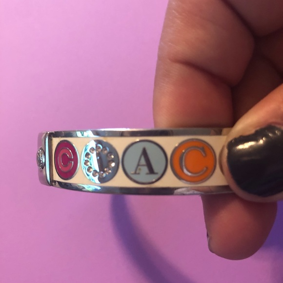 Coach multi color enamel bangle bracelet